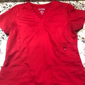 Set of red X-small EON scrubs